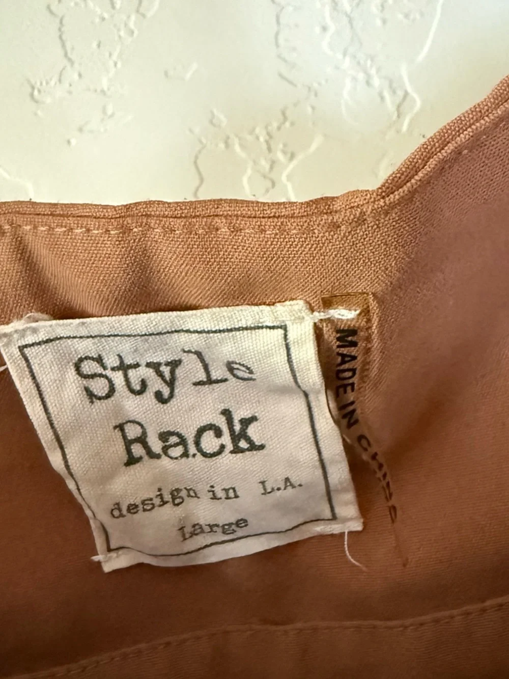 Style Rack|Rust-Brown Wide-Leg Jumpsuit with Spaghetti Straps,overalls•••LARGE - Picture 8 of 10